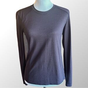 Allbirds T-shirt Women's Medium Black & Purple Performance‎ Run Long Sleeve Tee
